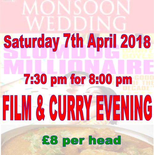 Film and Curry Evening -Saturday, 7th April