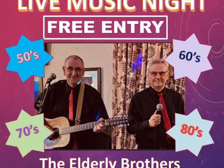 Live Music at the Clubhouse -The Elderley Brothers – Saturday 13th November at 7.00pm