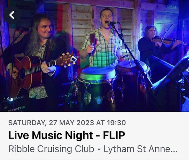 Live Music Night – Saturday 27th May at 7.30pm – £5 pay on the night